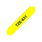 Brother Tape TZe-631 Black On Yellow 12mmx8m image