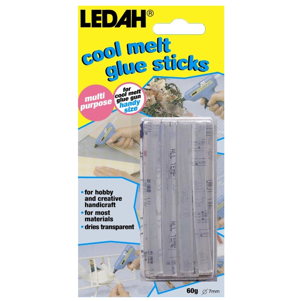 Ledah Glue Gun Refills Cool Melt Pack 60g Clear