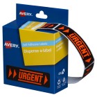 Avery Labels Urgent Dispenser 937251 64x19mm 125 Labels Black & Orange Pack 125 image