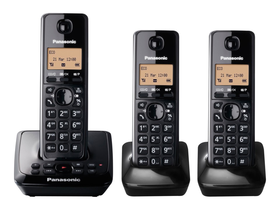 Panasonic Cordless Dect Telephone Tg2723Nzb Triple Pack