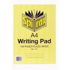 Writing Pad 411 A4 8mm Ruled White 100PG image