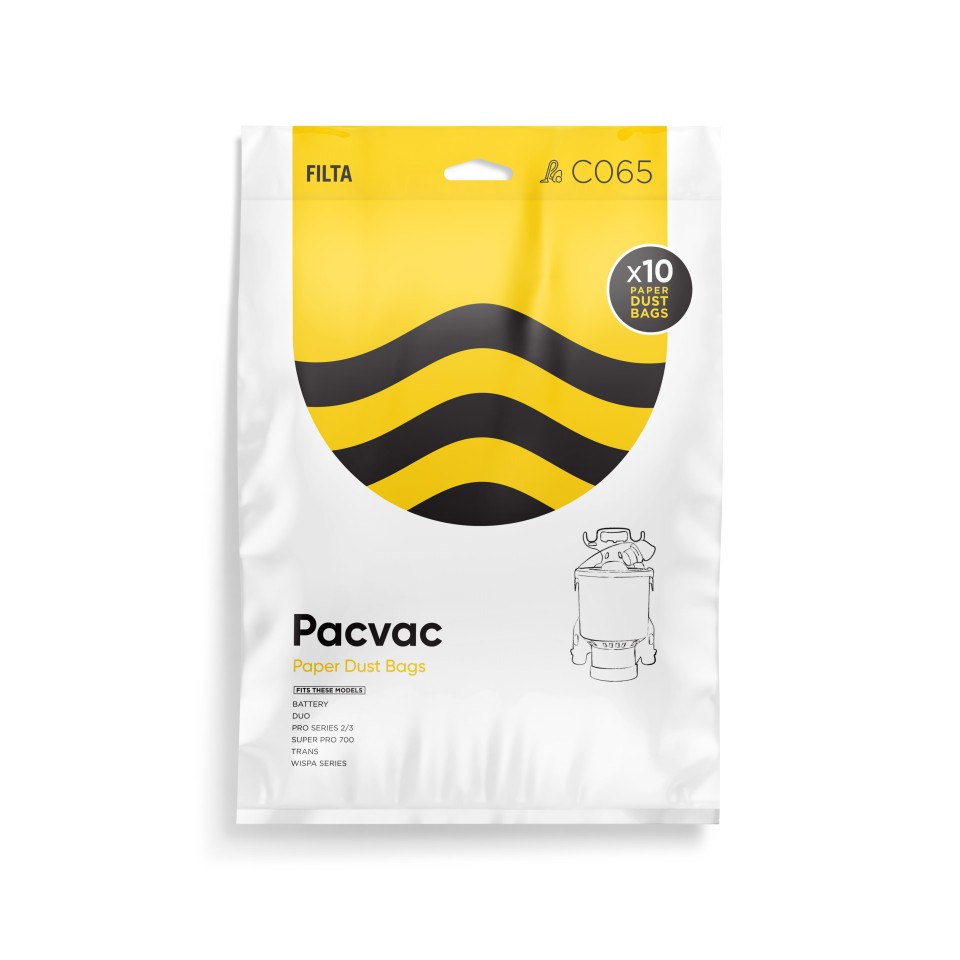 Pacvac Superpro Paper Vacuum Cleaner Bag Brown Pack 10