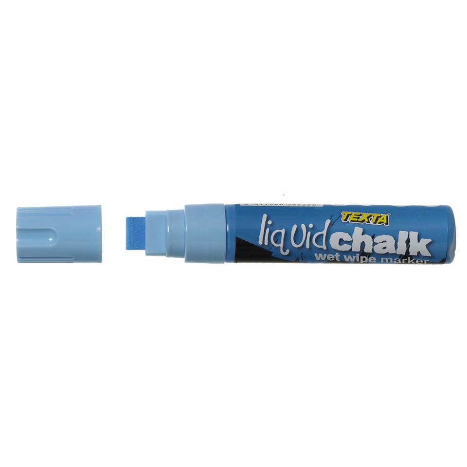 Texta Liquid Chalk Marker Wet-Wipe Jumbo Chisel Tip 15.0mm Blue