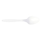 Plastic Dessert Spoons White Pack 100 *NZ Govt Banned from 1st July 2023* image
