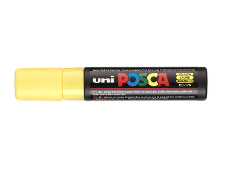 Uni Posca Marker 15.0mm Extra-Broad Chisel Yellow PC-17K