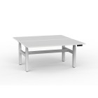 Knight Agile 3 Stage Double Sided Desk 610-1230(h)x1500(w)x800(d)mm White Frame White Top image