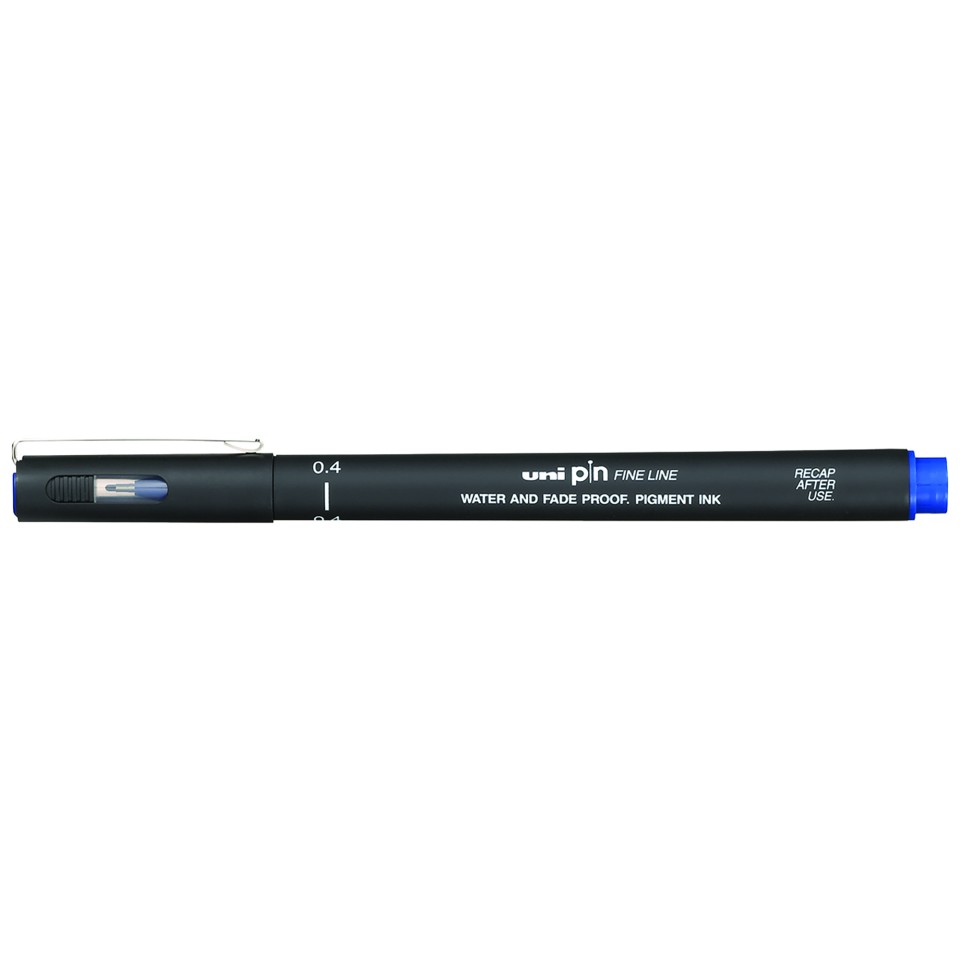 Uni Pin Fineliner Pen Permanent 04-200 Fine 0.4mm Blue