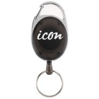 Icon Key Holder Retractable Snap Lock Charcoal