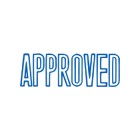 X-Stamper Self-Inking Stamp 'Approved' With Blue Ink image