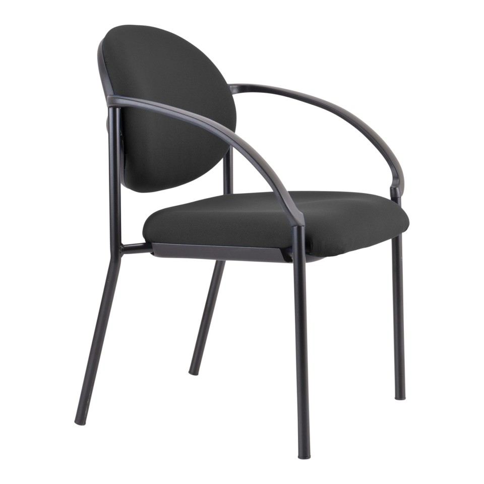 Essence Chair 4 Leg With Arms Black Fabric