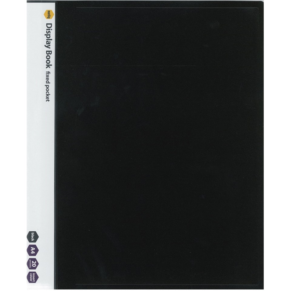 Marbig Non-refillable Display Book 20 Pocket Black