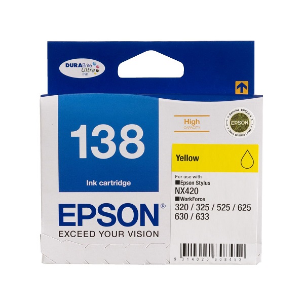 Epson DURABrite Ultra Inkjet Ink Cartridge 138 Yellow