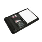 Rexel Memo Pad Holder Zippered Leather Look A4 Black image