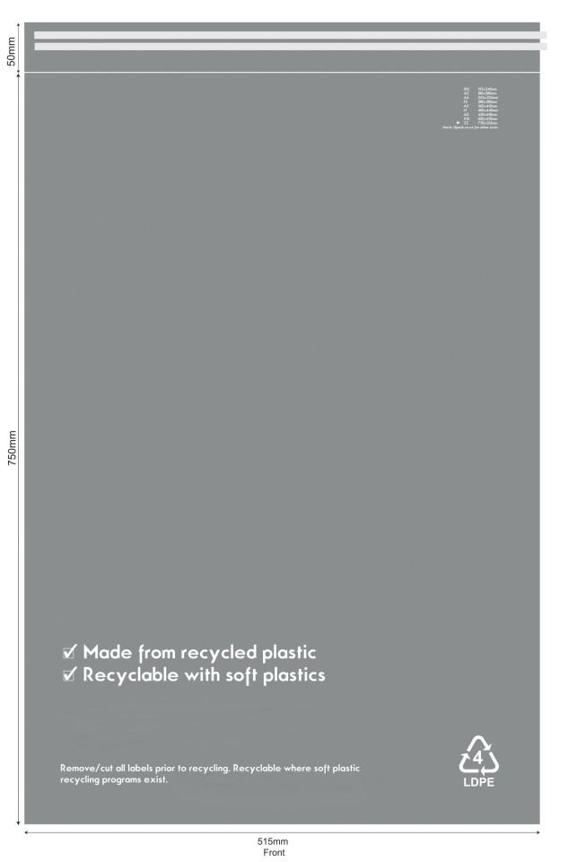 Recycled Courier Bag 510x750mm Pack Of 100