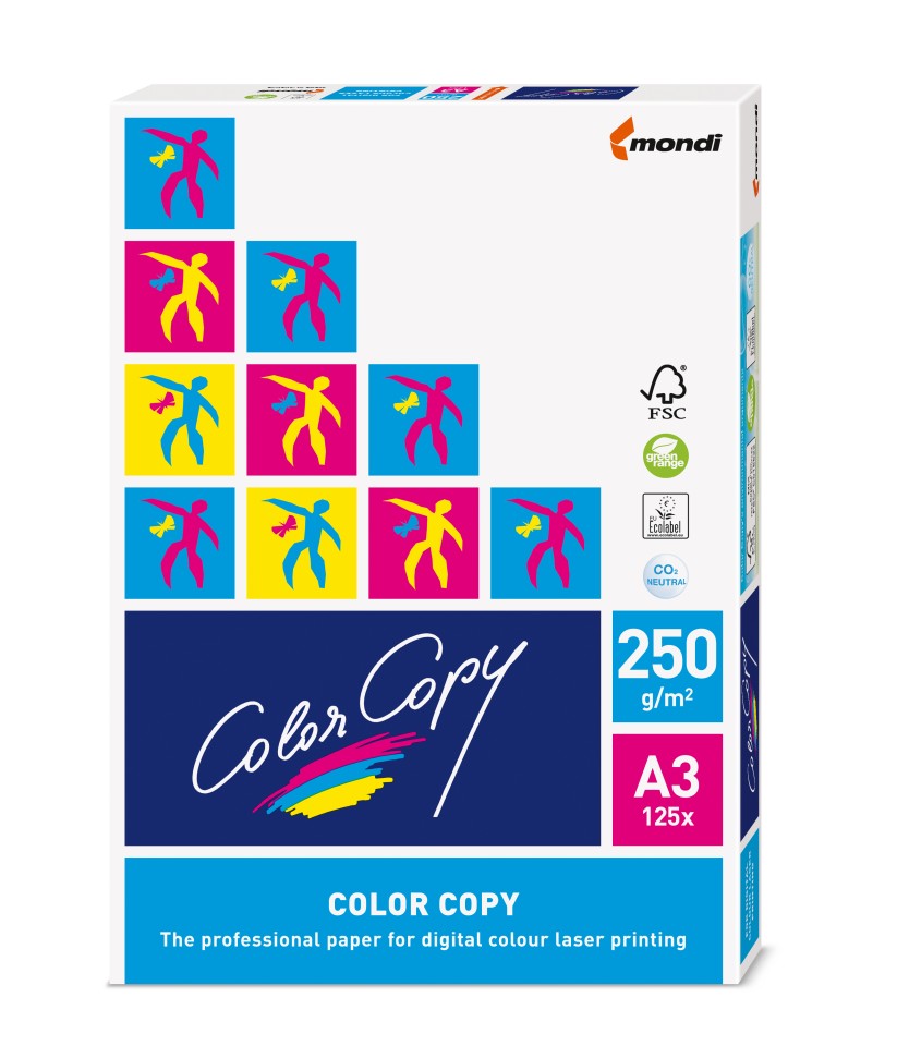 Color Copy Paper Uncoated 250gsm A3 Pack 125