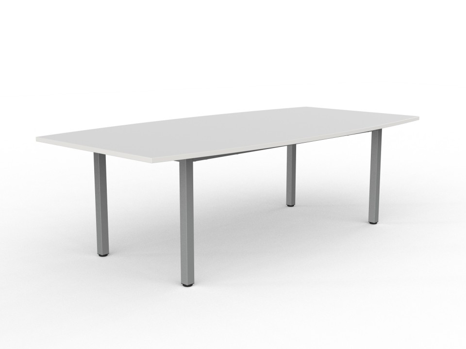 Cubit Boardroom Table 2400Wx1200Dmm White Top / Sliver Frame