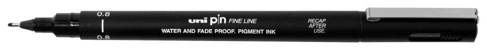 Uni Pin Fineliner Pen Permanent 08-200 0.8mm Black Box 12