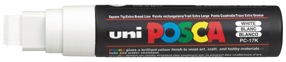 Uni Posca Paint Marker Chisel Tip Extra-Broad 15.0mm White