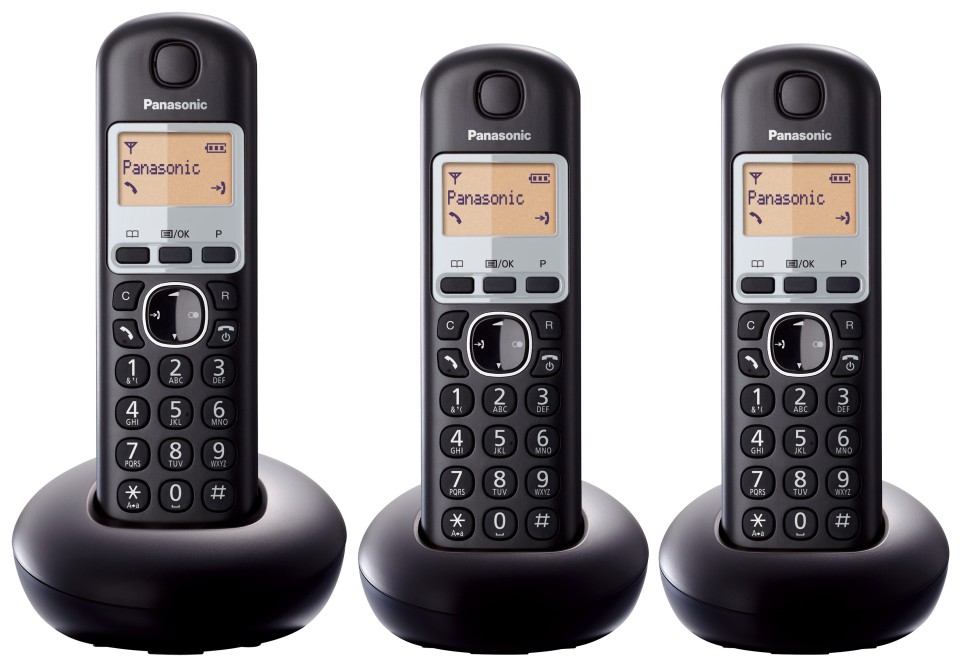 Panasonic Telephone Cordless KX-TGB213NZB Triple Pack Black