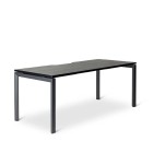 Novah Straight Desk 1500Wx700D Black Woodgrain Top / Black Frame image