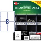 Avery White Heavy Duty Labels Removeable Laser Printers 99.1x67.7mm 8 Per Sheet 160 Labels 959209 image