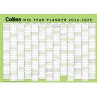 Collins 2024-2025 Wall Planner A2 Unlaminated Green image