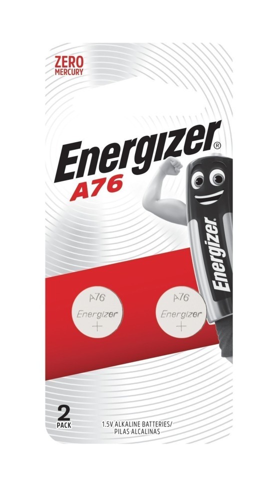 Energizer Miniature Alkaline Battery A76 12V Pack 2