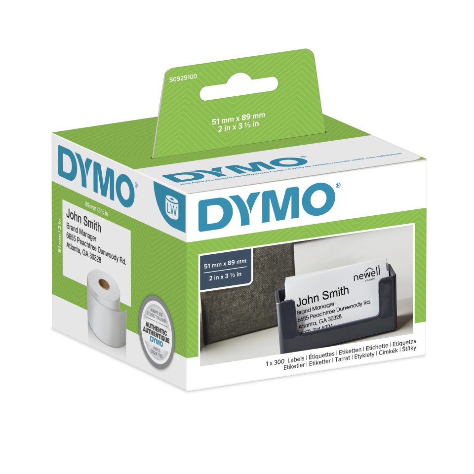 Dymo LabelWriter Name Badge Labels Non-Adhesive 51mmx89mm Box 300