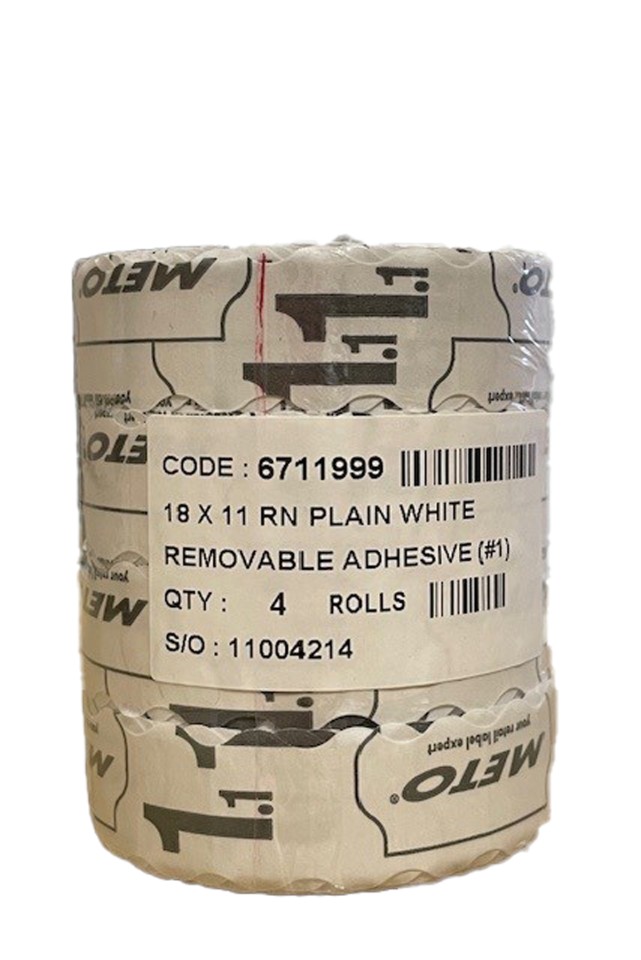 Meto Labels Removable 7.18 18x11mm White Roll 1500 Pack 4