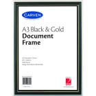 Carven Certificate Frame Black With Gold Trim A3 Black Gold image