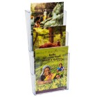 Brochure Holder Wall Mount 3 Compartments A4 Clear image
