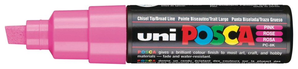 Uni Posca Paint Marker Chisel Tip Bold 8.0mm Pink