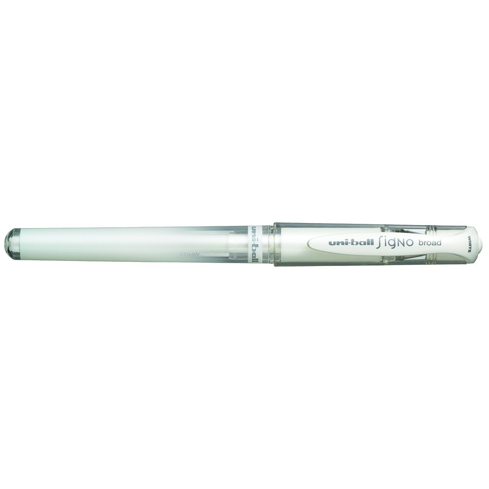 Uni Signo 153 Rollerball Pen Capped Broad 1.0mm White