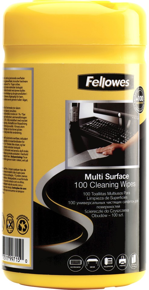 Wipes Surface Cleaning Fellowes Tub100