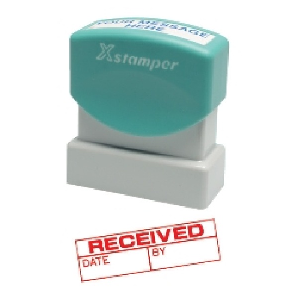 X-Stamper Self-Inking Stamp 'Received/By' Red