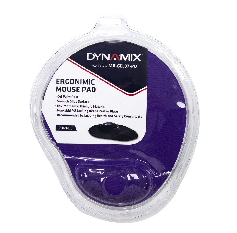 Dynamix Ergonomic Mouse Pad With Gel Palm Rest Purple