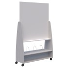 Move Whiteboard Mobile Partition Open Shelf 1912h X 1220l X 400d Silver Strata image