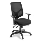 Crew Task Chair 3 Lever With Arms High Back Black Mesh image