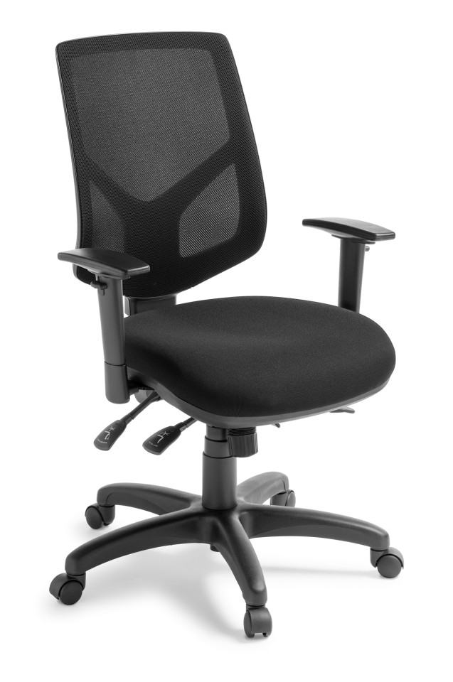Eden Crew Mesh Back Chair With Arms Black