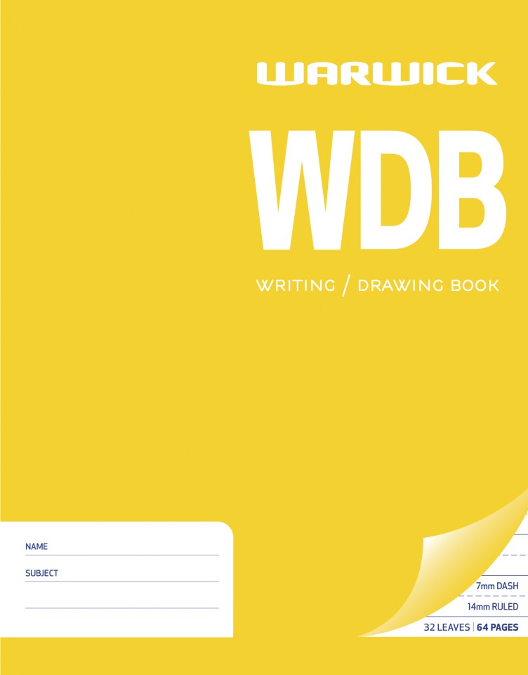 Warwick WDB Exercise Book Blank And 14mm Ruled 230 x 180mm 32 Leaf