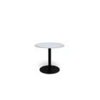 Cintesi Round Meeting Table 800(diameter)mm White Top & Black Table Base image