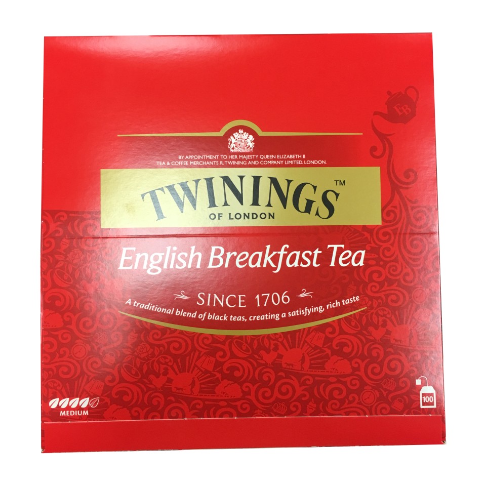 Twinings English Breakfast Enveloped Tea Bags Box 100