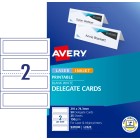 Avery Delegate Cards 210x74.3mm 50 cards 150 g/m2 947000 / L7423 image
