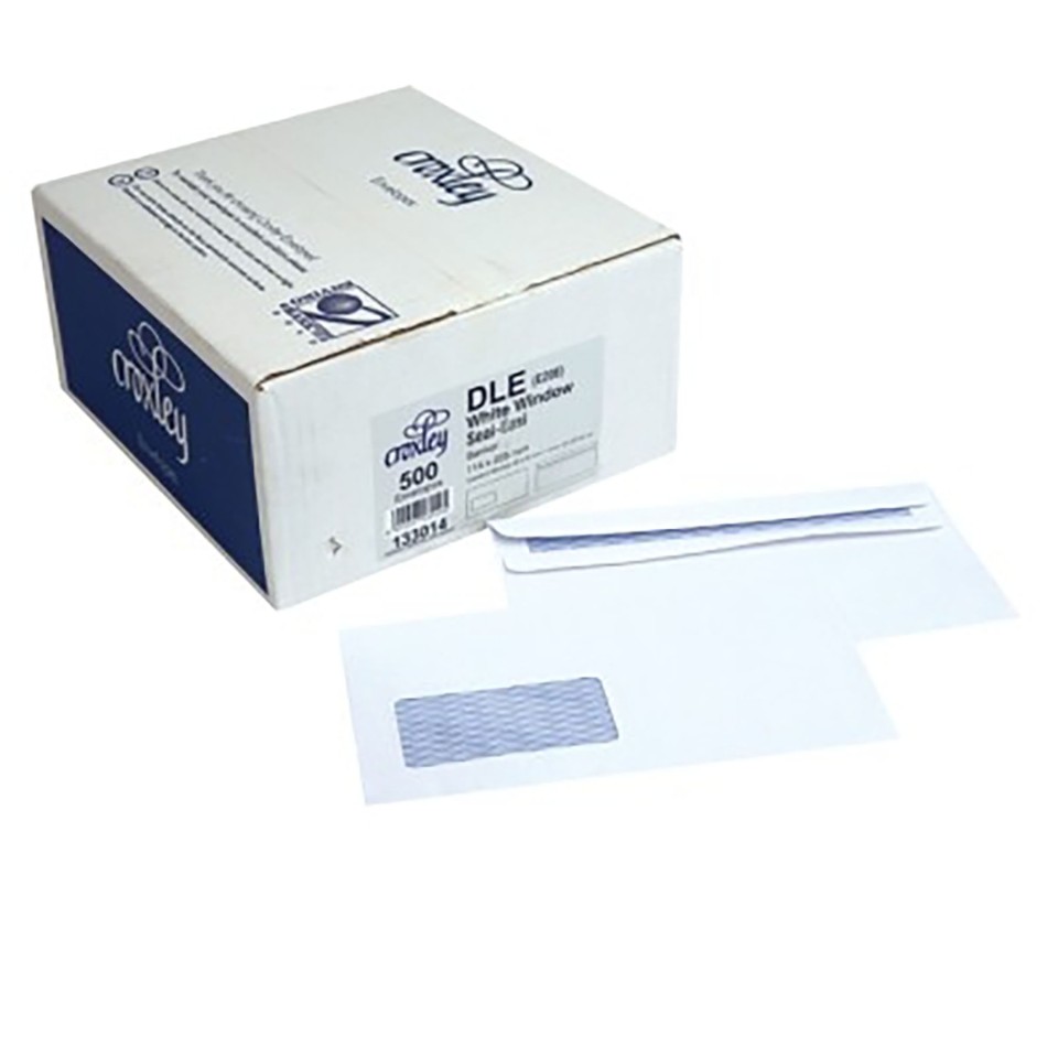 Croxley Envelope Window Seal Easi FSC Mix Credit DLE 114mm x 225mm White Box 500