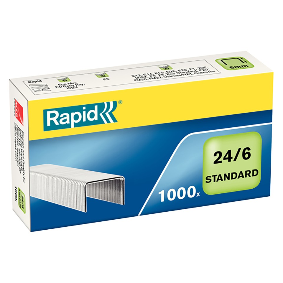Rapid No. 24/6 Staples 27 Sheet Box 1000