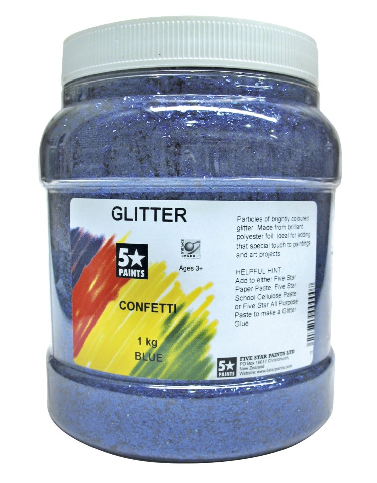 5 Star Glitter Blue 1kg Jar