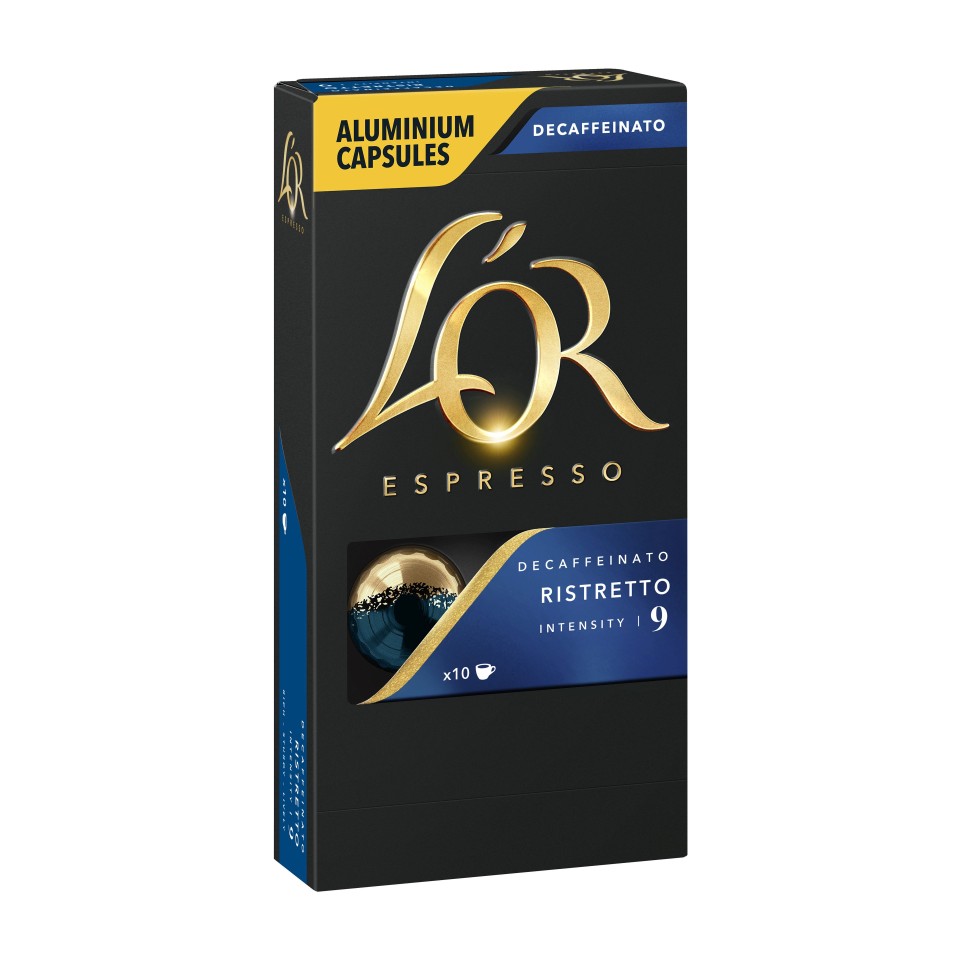 L'OR Espresso Ristretto Coffee Capsules Decaf Box 10