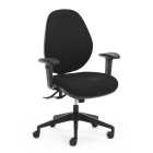 Chair Solutions Atlas-160 Heavy Duty High-Back Task Chair With Arms Black Fabric image