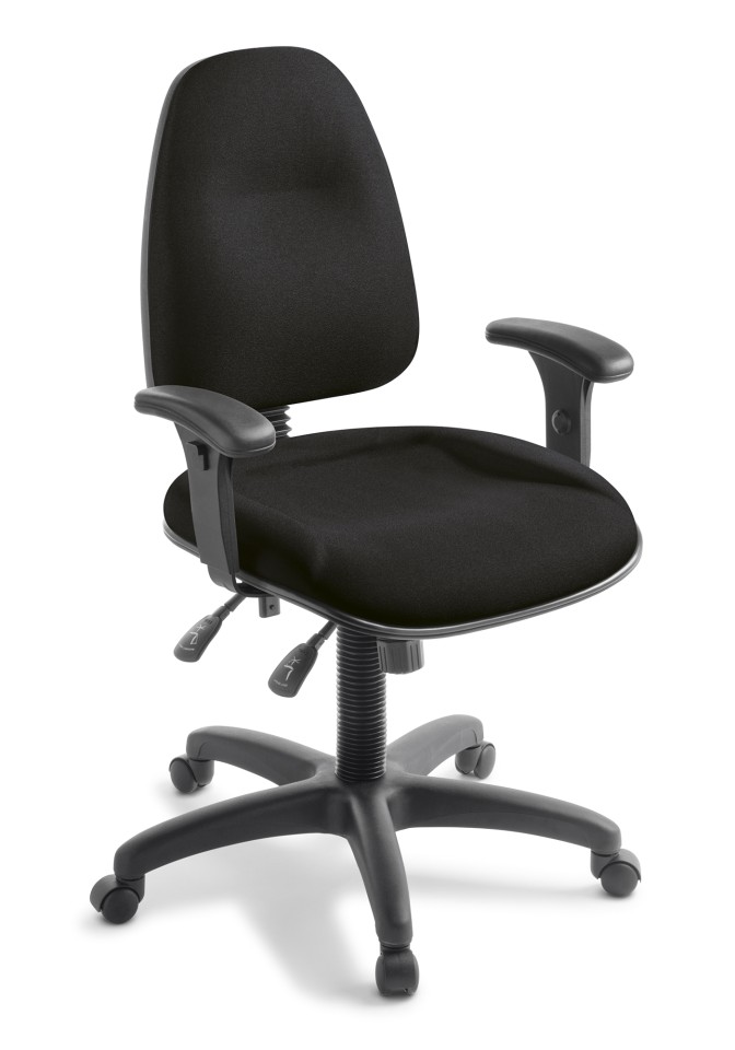 Spectrum 3 Long Wide Quantum Black With Arms Chair