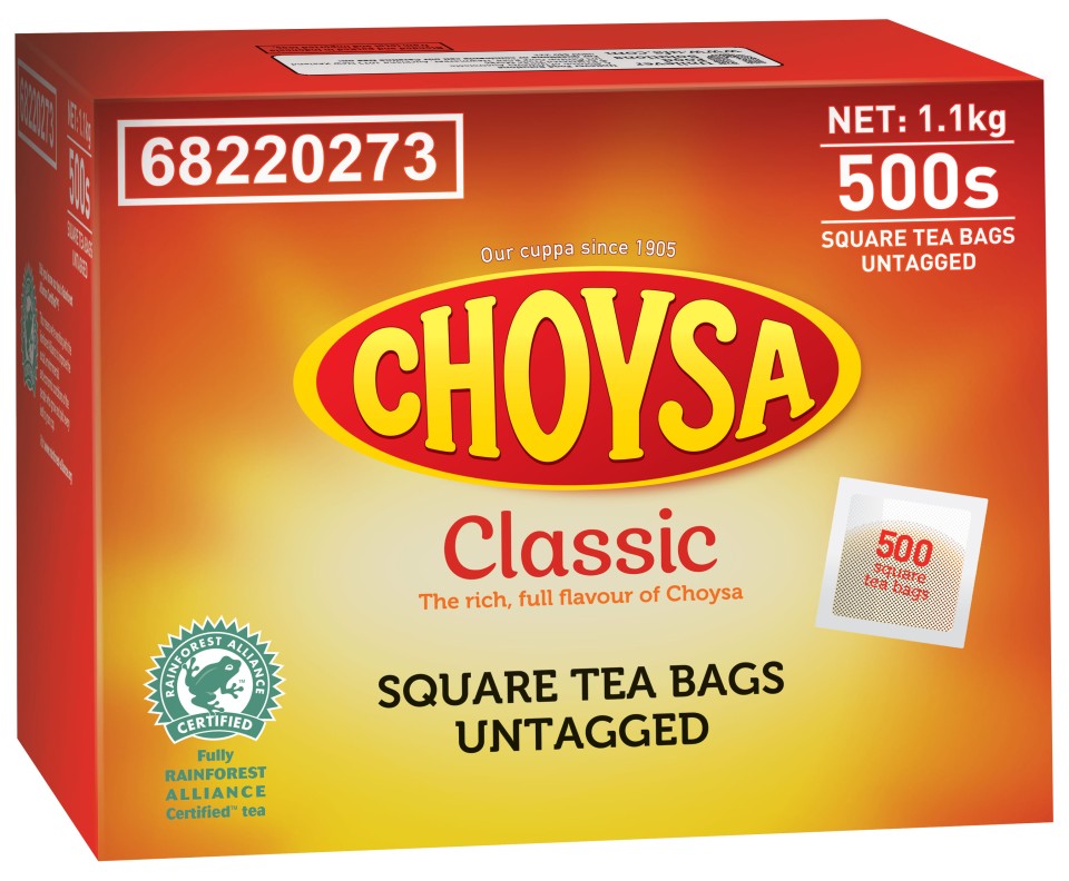 Choysa Classic Tea Bags Tagless Black Tea 1.1kg Box 500